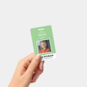Badge Carte d'identité moderne verte Code barre employé (Manuel / portable)