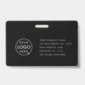 Badge Carte d'identité noire | Employé d'entreprise mini (Arrière)