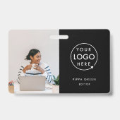 Badge Carte d'identité noire | Employé d'entreprise mini (Avant)