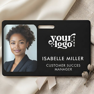 Badge Carte d'identité noire Logo d'entreprise Moderne M