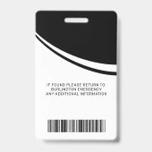 Badge Carte d'identité Paramedic Simple Logo Photo Profe (Back)