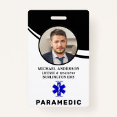 Badge Carte d'identité Paramedic Simple Logo Photo Profe (Devant)