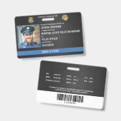 Badge Carte d'identité personnalisable d'agent de police (Avant & arrière)