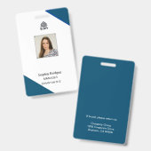 Badge carte d'identité personnalisable de l'employé (Avant & arrière)