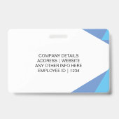 Badge Carte d'identité personnalisable de l'employé (Arrière)