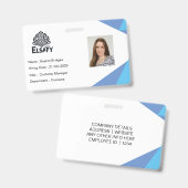 Badge Carte d'identité personnalisable de l'employé (Avant & arrière)