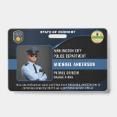 Badge Carte d'identité personnalisable de policier de l' (Avant)
