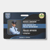 Badge Carte d'identité personnalisable pour les agents d (Avant)