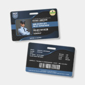 Badge Carte d'identité personnalisable pour les agents d (Avant & arrière)