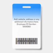 Badge Carte d'identité personnalisée (Arrière)