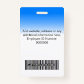 Badge Carte d'identité personnalisée (Dos)