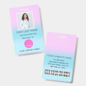 Badge Carte d'identité personnalisée avec code-barres Ph (Avant & arrière)