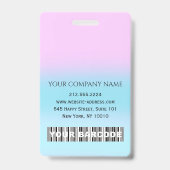 Badge Carte d'identité personnalisée avec code-barres Ph (Arrière)