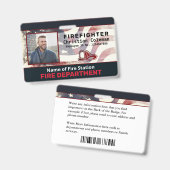 Badge Carte d'identité personnalisée avec nom, logo, cod (Avant & arrière)