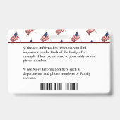 Badge Carte d'identité personnalisée avec nom, logo, cod (Arrière)