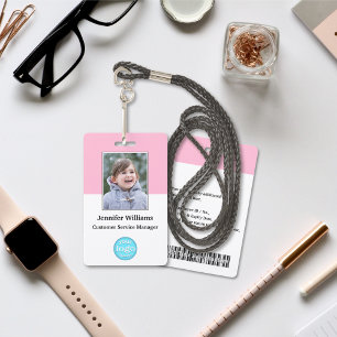 Badge Carte d'identité personnalisée avec nom, logo et p