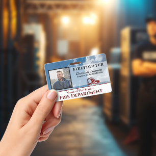 Badge Carte d'identité personnalisée avec photo du pompi