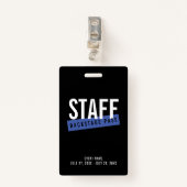 Badge Carte d'identité personnalisée de l'employé bleu n (Devant avec clip)