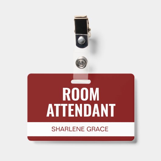 Badge Carte d'identité personnalisée de l'employé de cha (Avant avec clip)
