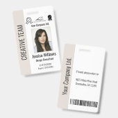 Badge Carte d'identité personnalisée de l'employé de l'e (Avant & arrière)