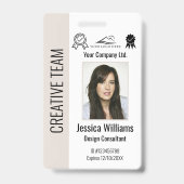 Badge Carte d'identité personnalisée de l'employé de l'e (Avant)