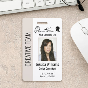 Badge Carte d'identité personnalisée de l'employé de l'e
