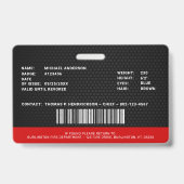 Badge Carte d'identité personnalisée de pompier avec pho (Arrière)