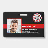 Badge Carte d'identité personnalisée de pompier avec pho (Avant)