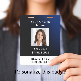 Badge Carte d'identité personnalisée moderne bleue pour 