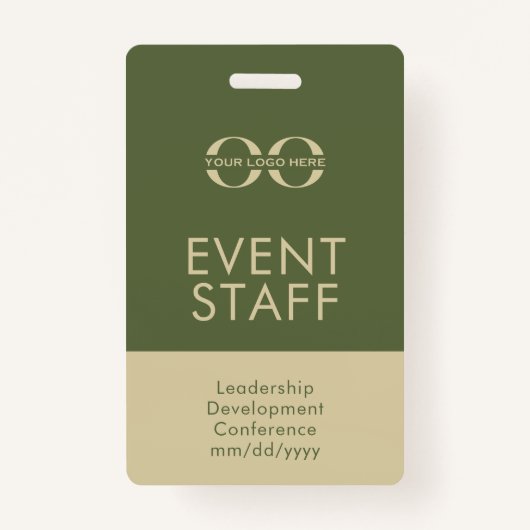 Badge Carte d'identité personnalisée Olive Green and Bei (Devant)
