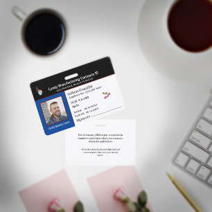Badge Carte d'identité personnalisée pour employés avec