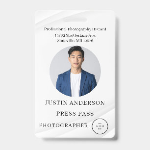 Badge Carte d'identité personnalisée pour journaliste ph