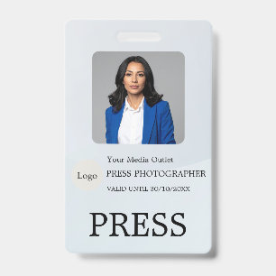 Badge Carte d'identité personnalisée pour journaliste ph