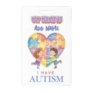Badge Carte d'identité personnalisée pour l'autisme – Al