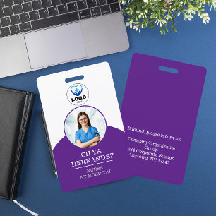 Badge Carte d'identité personnalisée Rebecca Purple pour