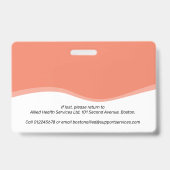 Badge Carte d'identité photo avec code-barres orange pou (Arrière)