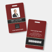 Badge Carte d'identité photo code-barres nom verticale o (Avant & arrière)