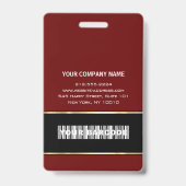 Badge Carte d'identité photo code-barres nom verticale o (Arrière)