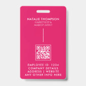 Badge Carte d'identité photo Code QR moderne Nom de lani (Arrière)