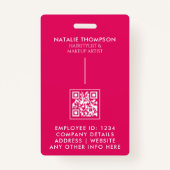 Badge Carte d'identité photo Code QR moderne Nom de lani (Dos)