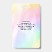 Badge Carte d'identité photo de la déesse lunaire mystiq (Arrière)