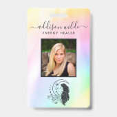 Badge Carte d'identité photo de la déesse lunaire mystiq (Avant)