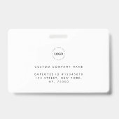 Badge Carte d'identité photo de l'employé avec texte de (Back)