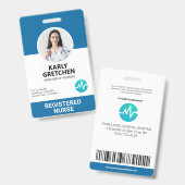 Badge Carte d'identité photo de l'employé de l'hôpital m (Avant & arrière)