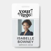 Badge Carte d'identité photo de l'employé gris Insigne d (Avant)