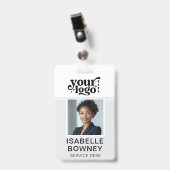 Badge Carte d'identité photo de l'employé gris Insigne d (Avant avec clip)