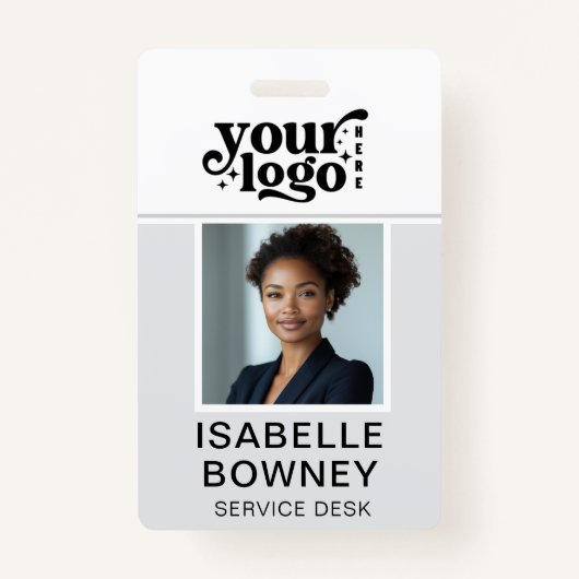 Badge Carte d'identité photo de l'employé gris Insigne d (Devant)