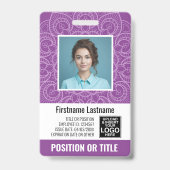 Badge Carte d'identité photo de l'employé - mandala mode (Avant)
