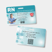 Badge Carte d'identité photo de l'employé médical de l'h (Avant & arrière)