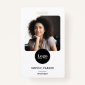 Badge Carte d'identité photo de l'employé moderne Code Q (Devant)